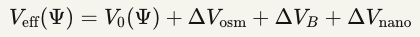 Veff(Ψ)=V0(Ψ)+ΔVosm+ΔVB+ΔVnanoVeff​(Ψ)=V0​(Ψ)+ΔVosm​+ΔVB​+ΔVnano​
